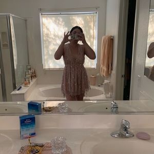 Baby pink mini party dress